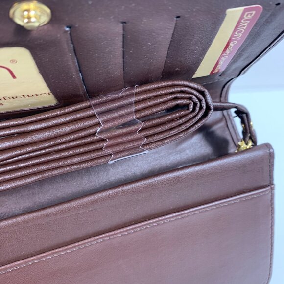 NWT Vintage BUXTON Style Sac Mini-Bag Brown Leather Wallet Clutch Purse Bag - Picture 9 of 10